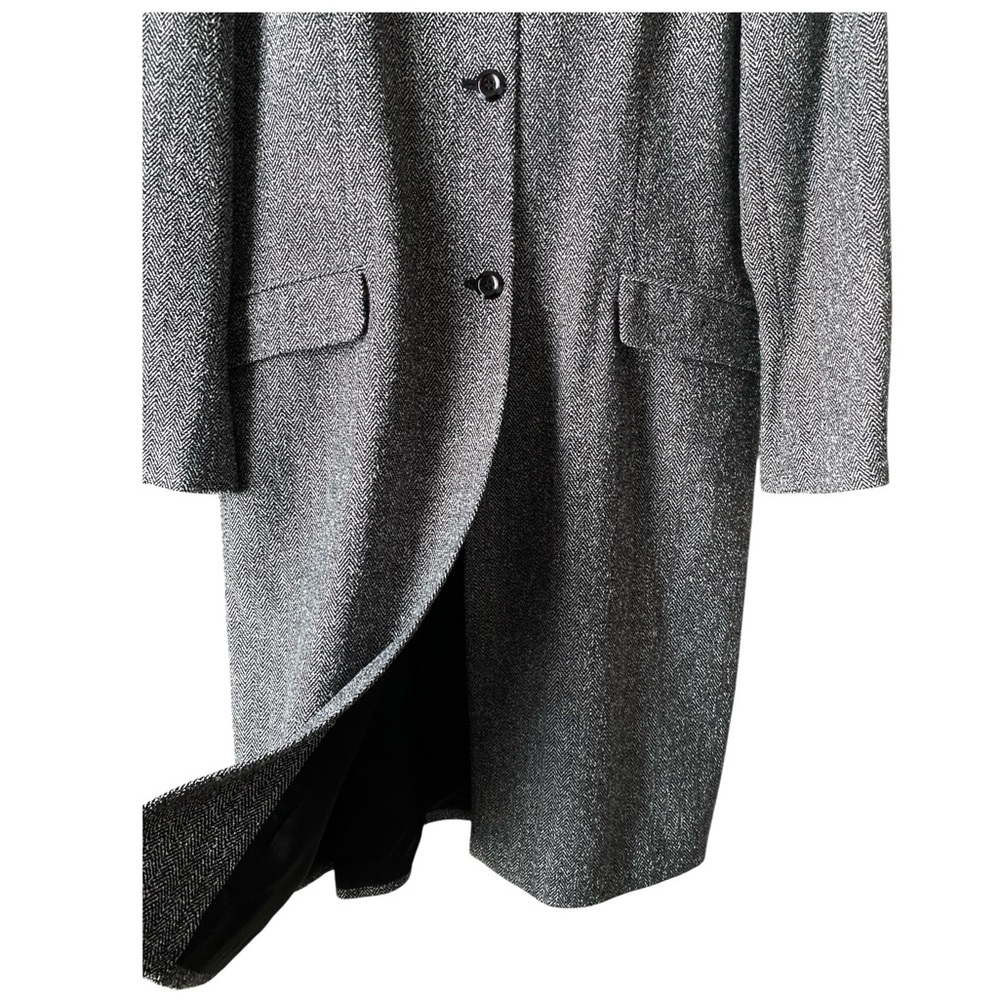 Talbots Women’s Vintage Gray Herringbone Tweed Preppy Longline Coat Size 12 - Picture 7 of 13